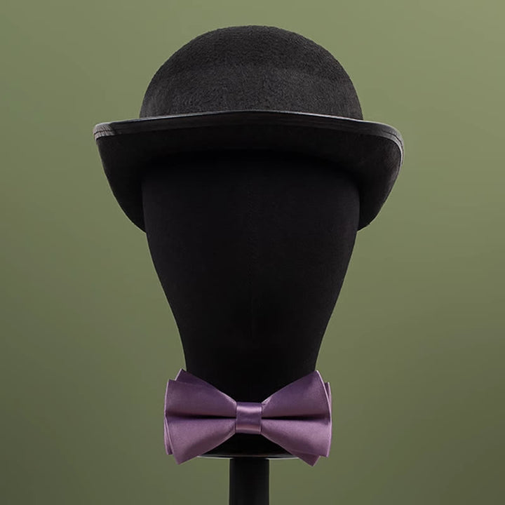 Men's Purple Mercerized Solid Color Bow Tie - image 18