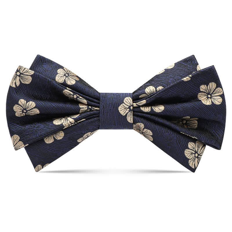 Men's Little Daisy Luxury Floral Bow Tie - Navy - image 7