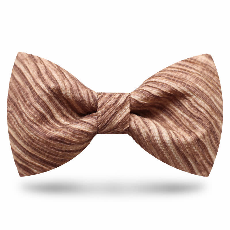 Men's Distinctive Coffee Brown Striped Bow Tie - Style #1 - image 0