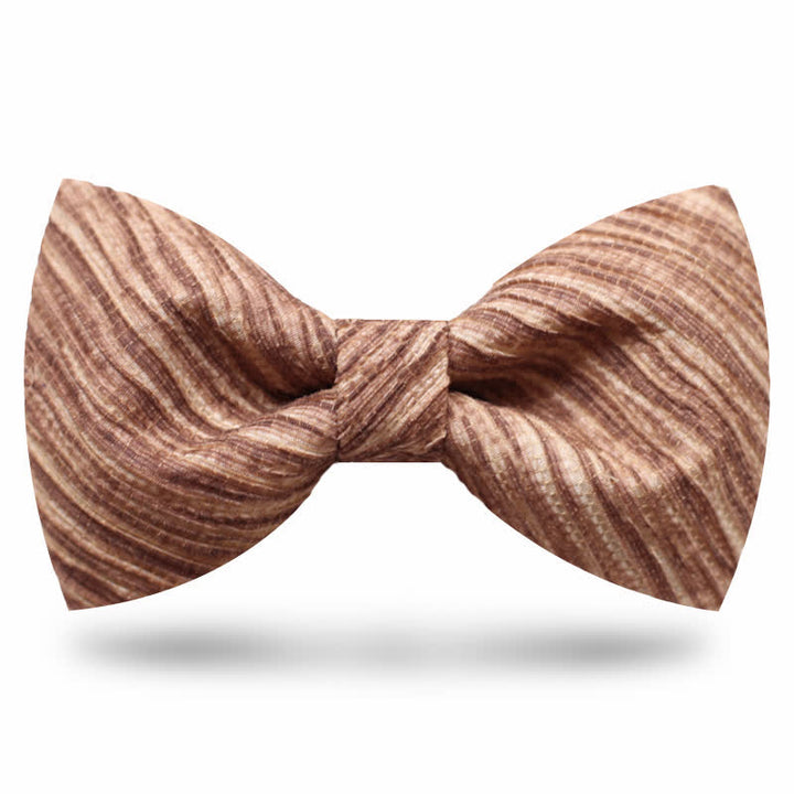 Men's Distinctive Coffee Brown Striped Bow Tie - Style #1 - image 0