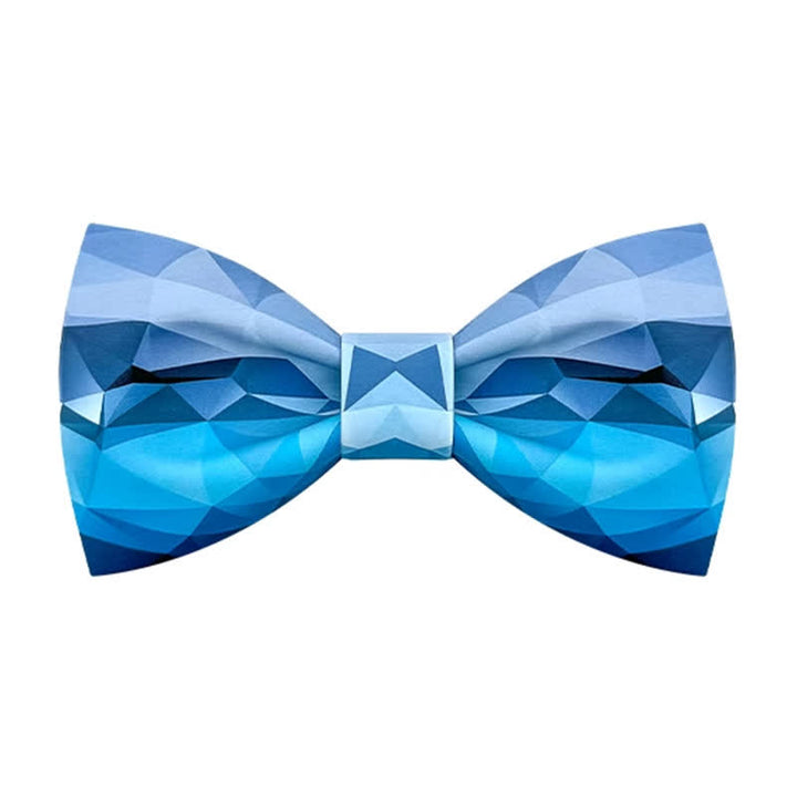 Men's Sky Blue Geometric Printing Bow Tie - Blue - image 0