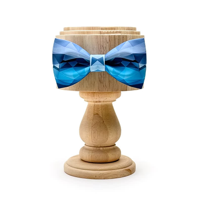 Men's Sky Blue Geometric Printing Bow Tie - image 1
