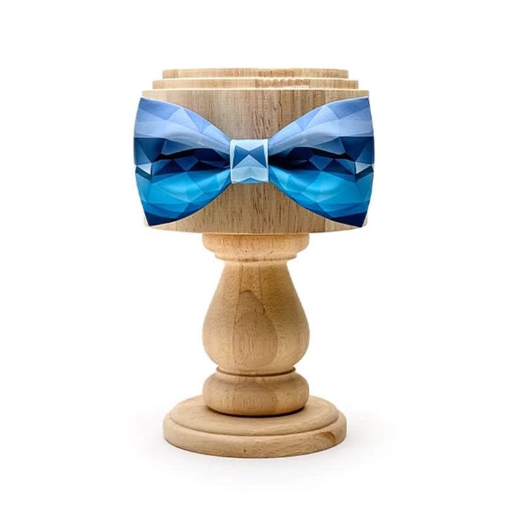 Men's Sky Blue Geometric Printing Bow Tie - image 1