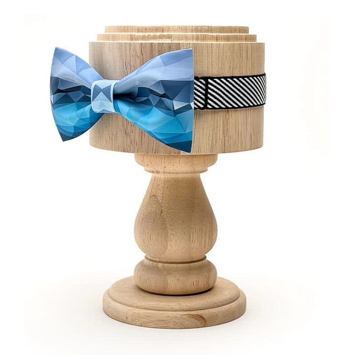 Men's Sky Blue Geometric Printing Bow Tie - image 2