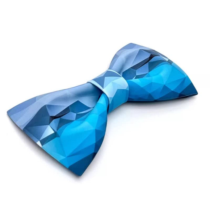 Men's Sky Blue Geometric Printing Bow Tie - image 4