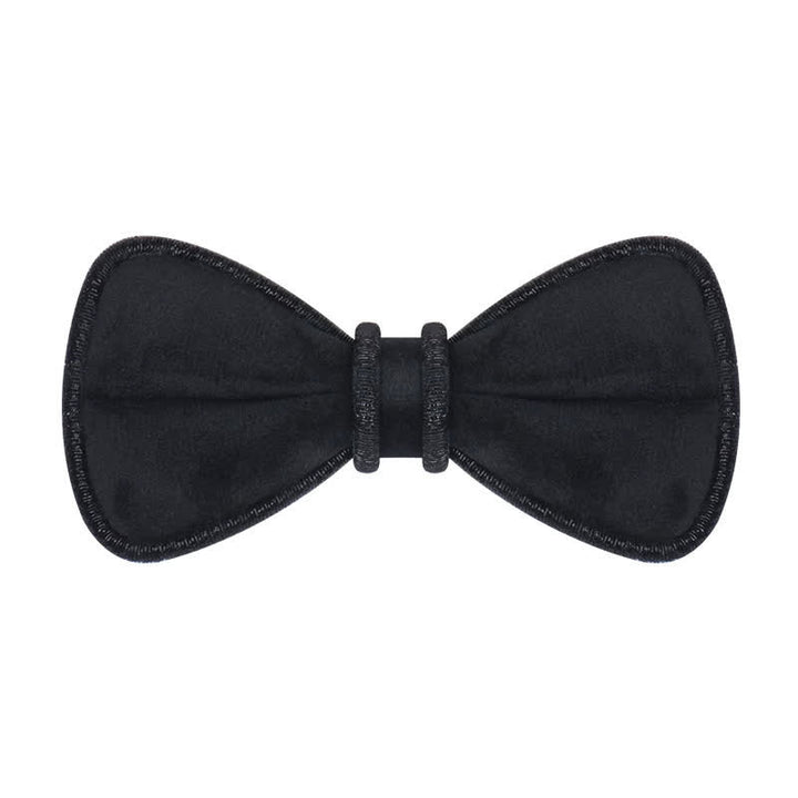 Men's Velvet Decorative Bling Edge Bow Tie - Black - image 9