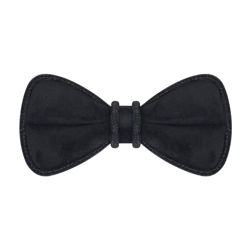 Men's Velvet Decorative Bling Edge Bow Tie - Black - image 9