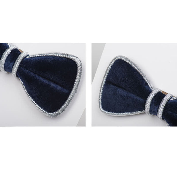 Men's Velvet Decorative Bling Edge Bow Tie - image 8