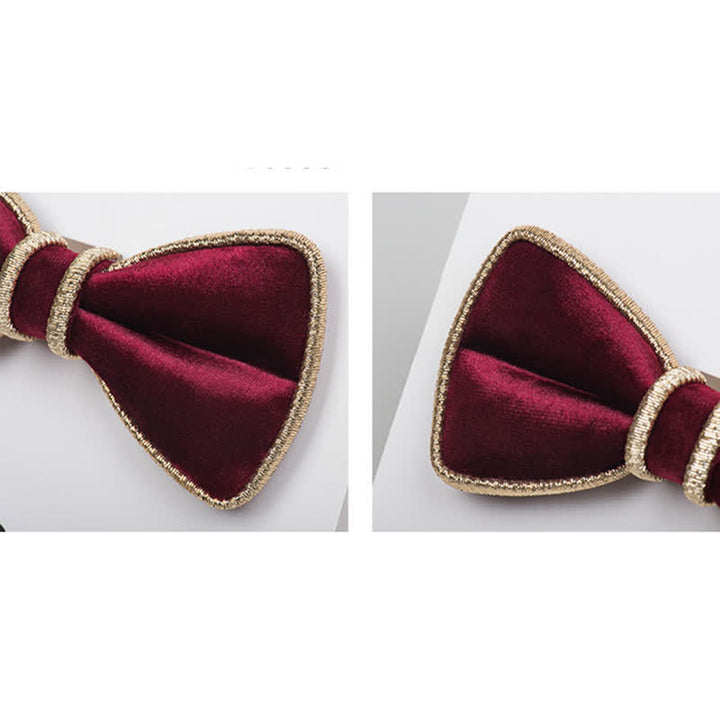 Men's Velvet Decorative Bling Edge Bow Tie - image 4