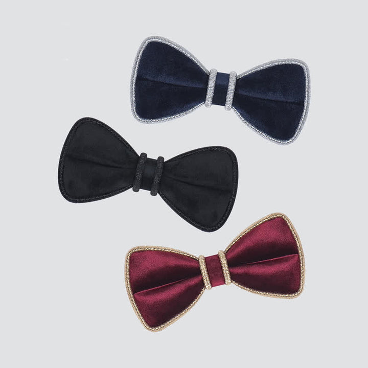 Men's Velvet Decorative Bling Edge Bow Tie - image 0