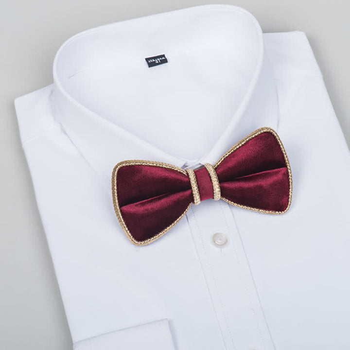 Men's Velvet Decorative Bling Edge Bow Tie - image 3
