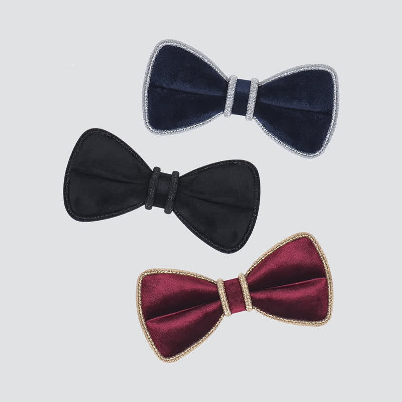 Men's Velvet Decorative Bling Edge Bow Tie - image 0