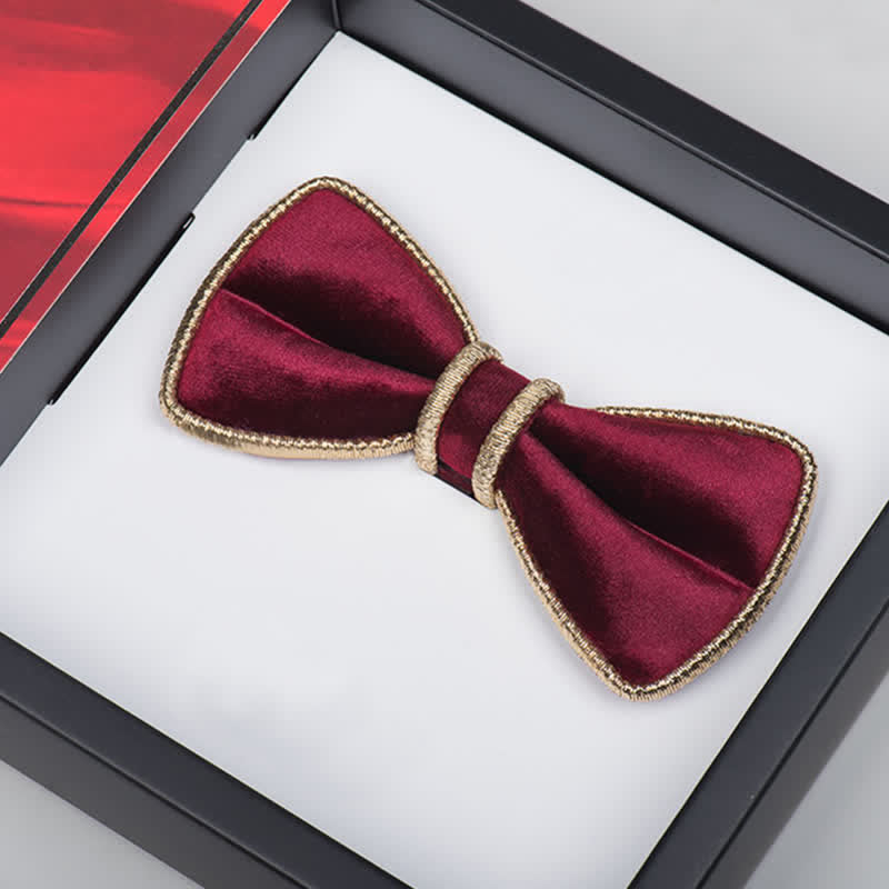 Men's Velvet Decorative Bling Edge Bow Tie - image 1