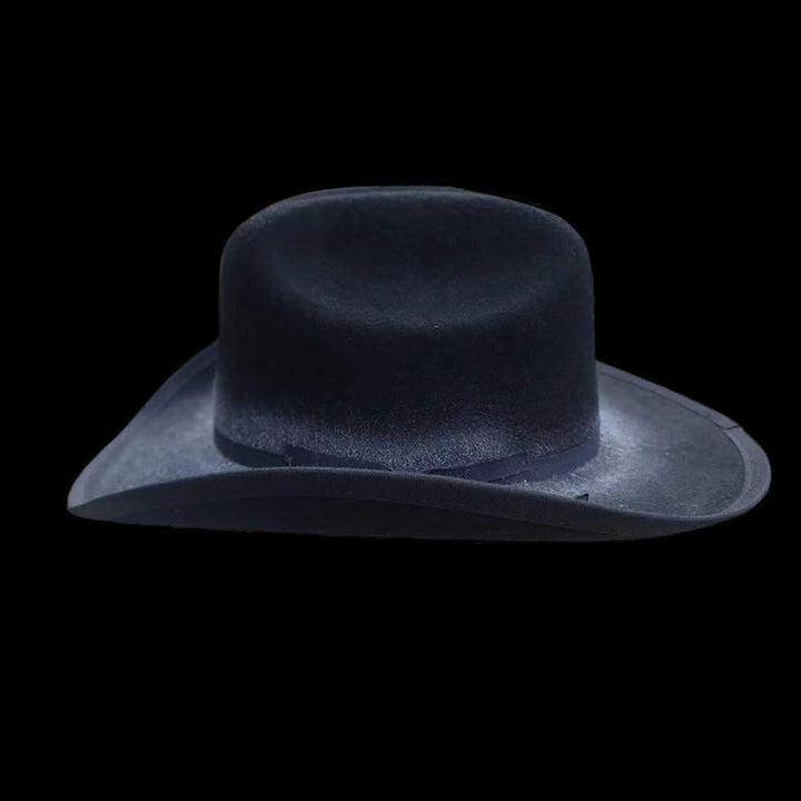 Black Distressed Bow Knot Wool Cowboy Hat - image 3