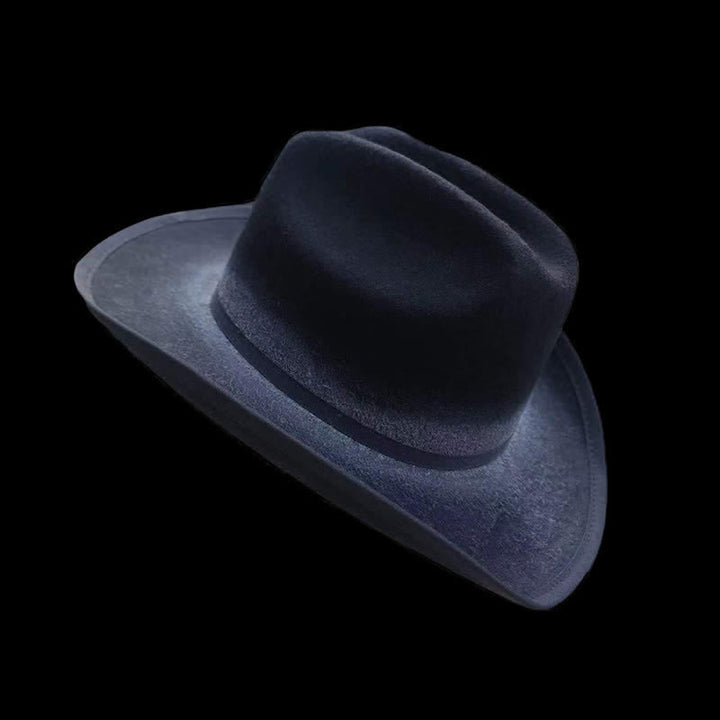 Black Distressed Bow Knot Wool Cowboy Hat - image 2