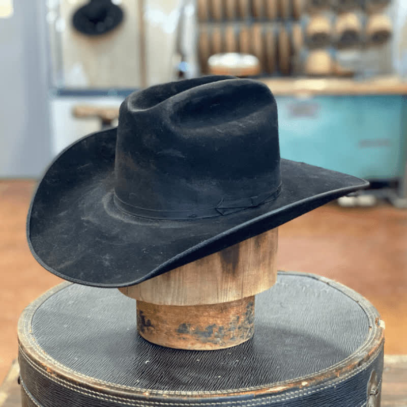 Black Distressed Bow Knot Wool Cowboy Hat - image 7