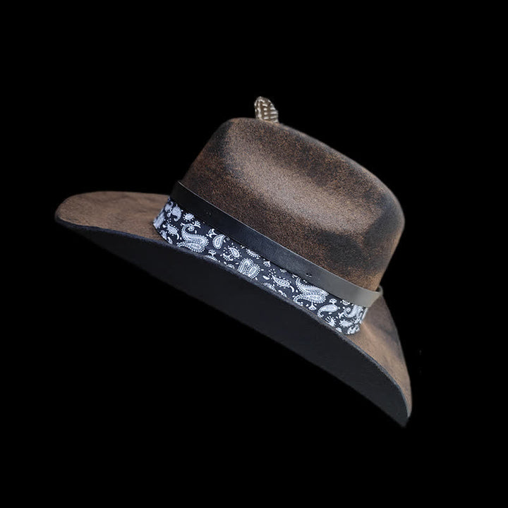 Rock Star Paisley Feather Wool Cowboy Hat - image 3