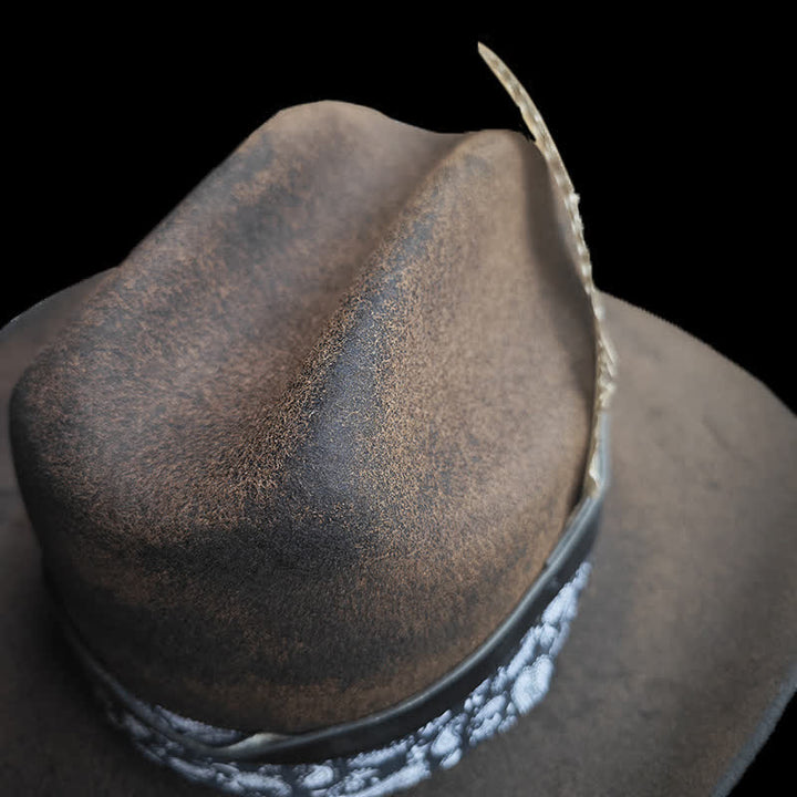 Rock Star Paisley Feather Wool Cowboy Hat - image 5