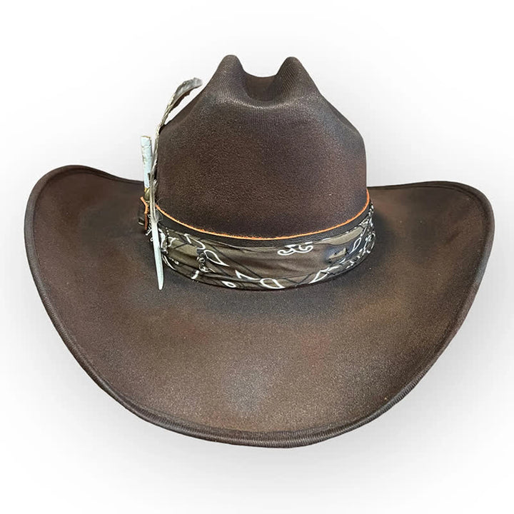 Rock Star Paisley Feather Wool Cowboy Hat - image 1