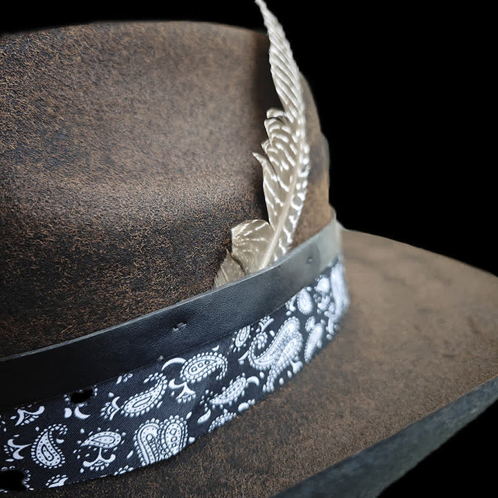 Rock Star Paisley Feather Wool Cowboy Hat - image 4