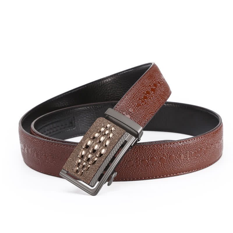 Men's Formal Crocodile Pattern Automatic Buckle Leather Belt - image 1