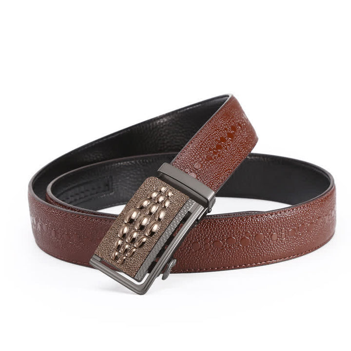 Men's Formal Crocodile Pattern Automatic Buckle Leather Belt - image 1