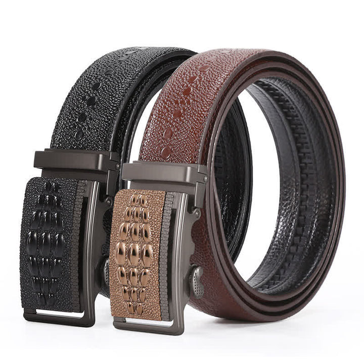 Men's Formal Crocodile Pattern Automatic Buckle Leather Belt - image 0