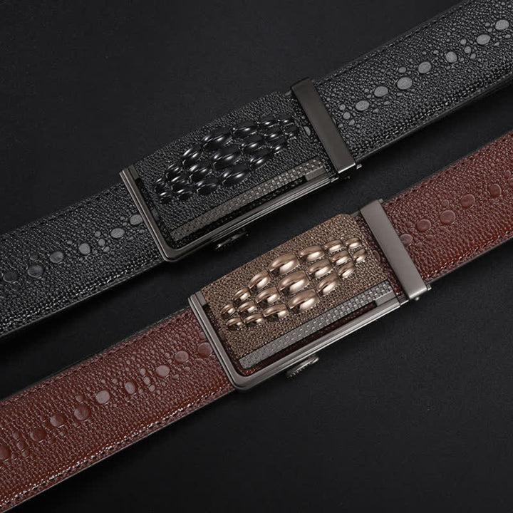 Men's Formal Crocodile Pattern Automatic Buckle Leather Belt - image 4