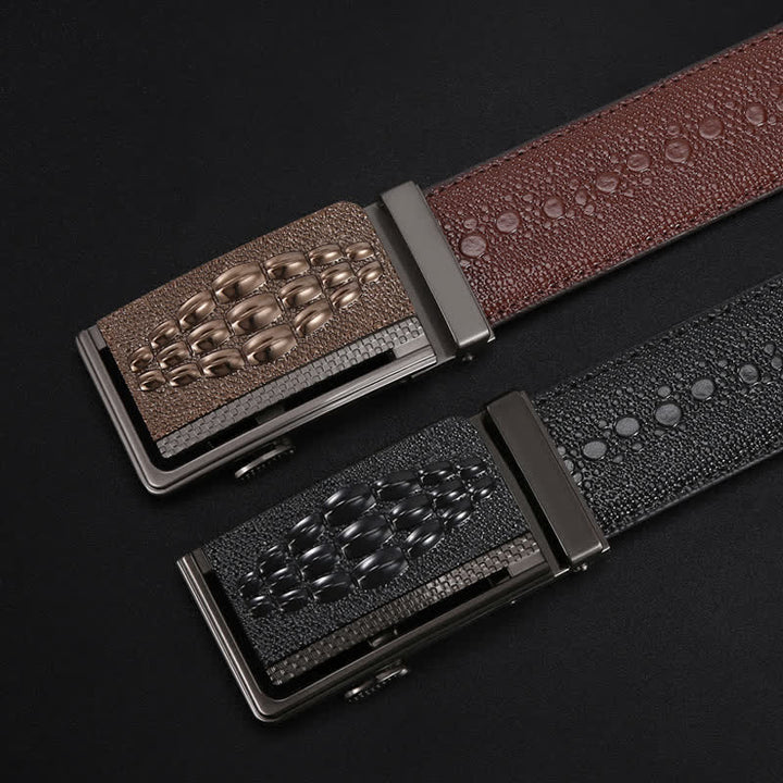 Men's Formal Crocodile Pattern Automatic Buckle Leather Belt - image 3