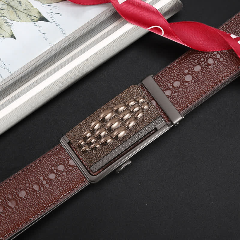 Men's Formal Crocodile Pattern Automatic Buckle Leather Belt - image 5