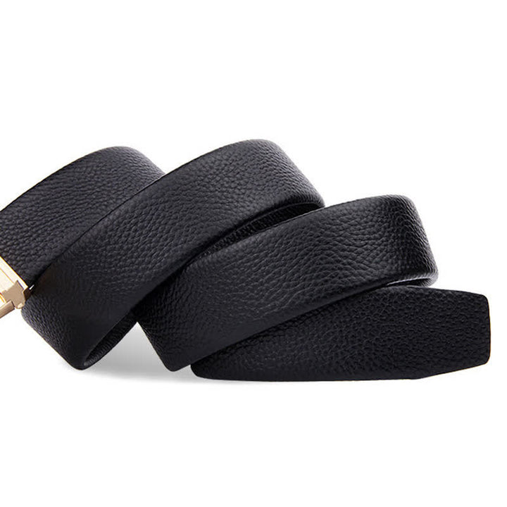 Men's Golden Animal Automatic Buckle Leather Belt - image 2