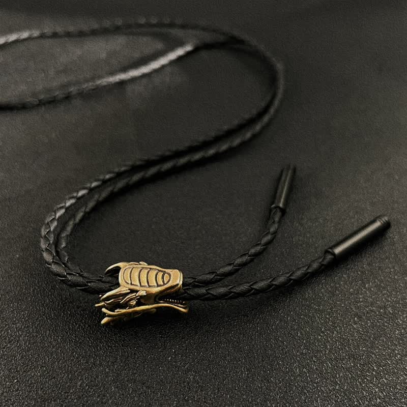 Bronze Little Dragon Head Bolo Tie - image 2