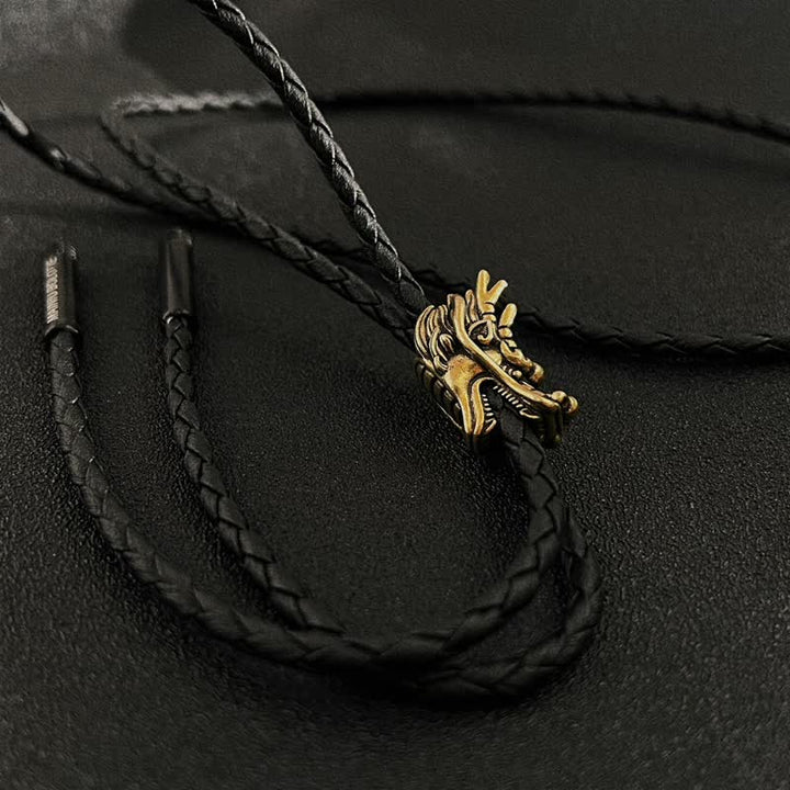 Bronze Little Dragon Head Bolo Tie - image 1