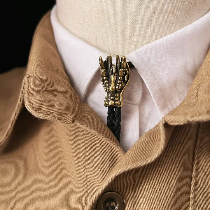 Bronze Little Dragon Head Bolo Tie - Bronze - image 0