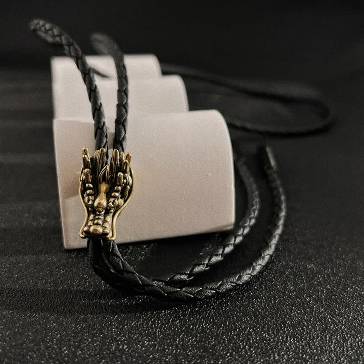 Bronze Little Dragon Head Bolo Tie - image 3