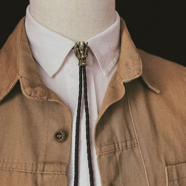 Bronze Little Dragon Head Bolo Tie - image 4