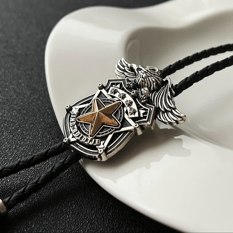 Eagle & Star Western Personalized Bolo Tie - image 5