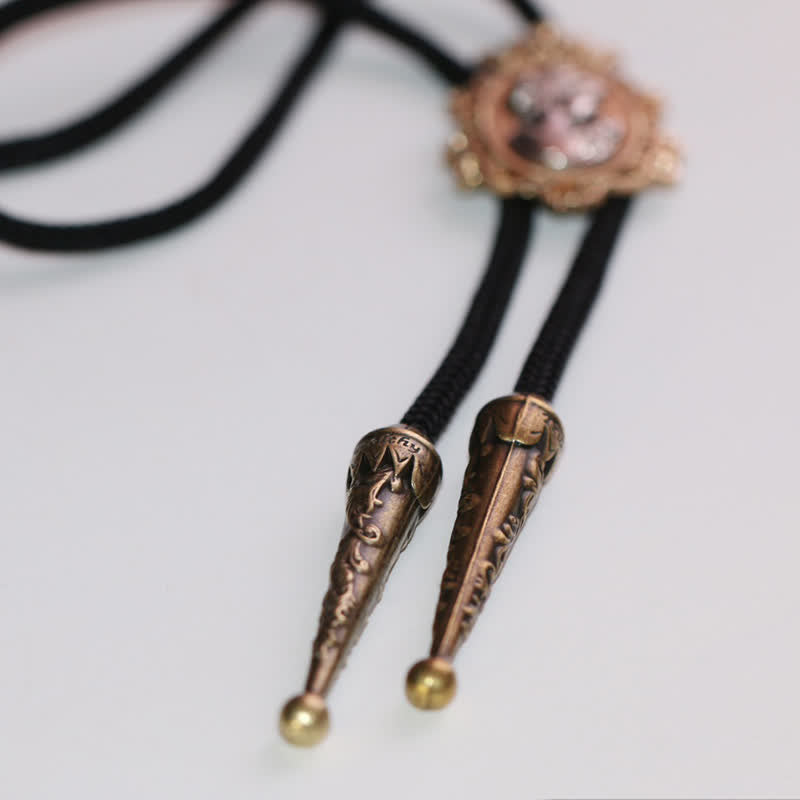 Beauty Portrait Head Cowboy Pendant Bolo Tie - image 6