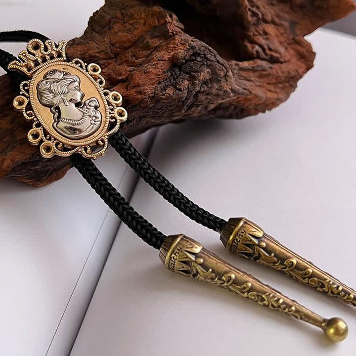 Beauty Portrait Head Cowboy Pendant Bolo Tie - image 3