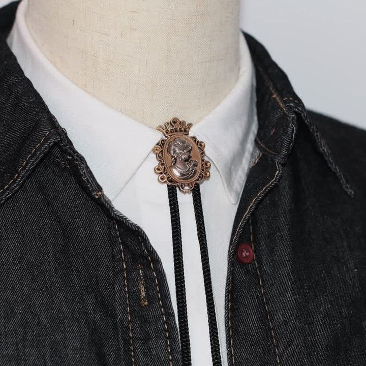 Beauty Portrait Head Cowboy Pendant Bolo Tie - image 0