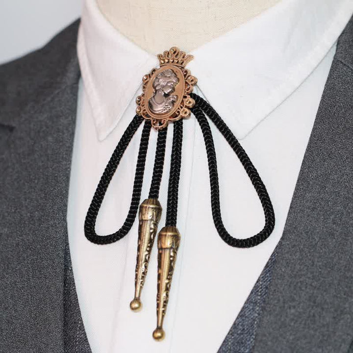 Beauty Portrait Head Cowboy Pendant Bolo Tie - image 2