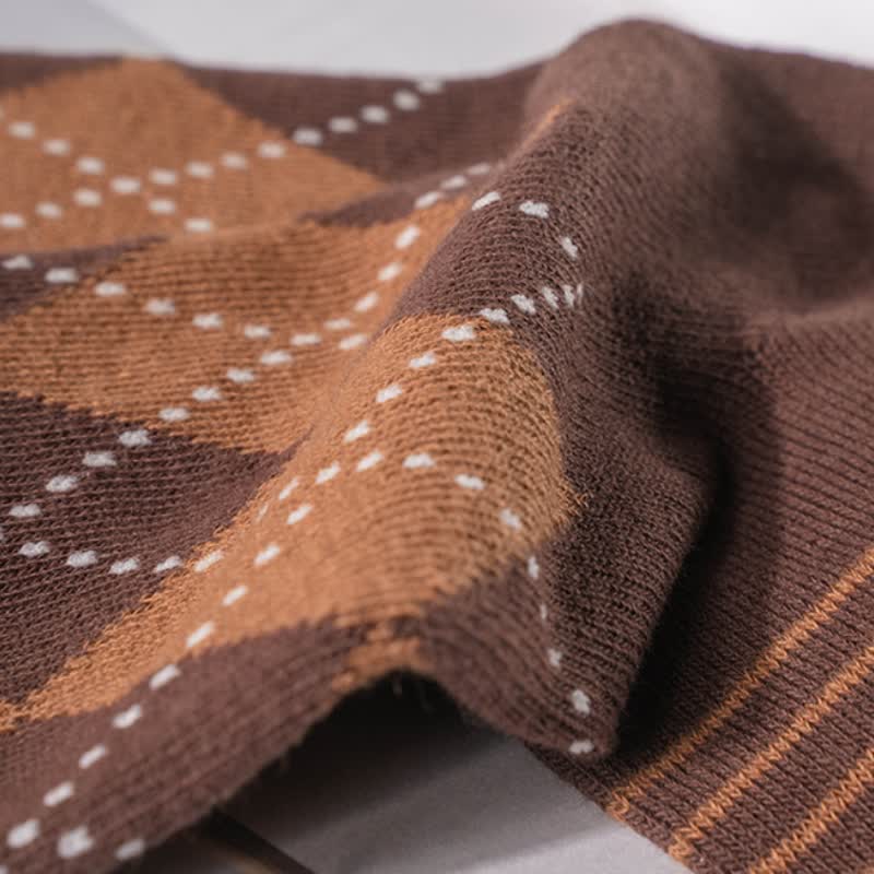 Men's British Plaid Patterned Cotton Socks - image 7