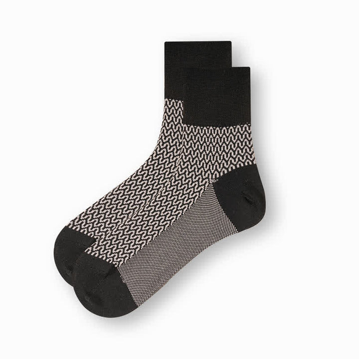 Men's Casual Black & White Mercerized Cotton Socks - Wave - 6 Pairs - One Size (US 6.5 - US 10) - image 12