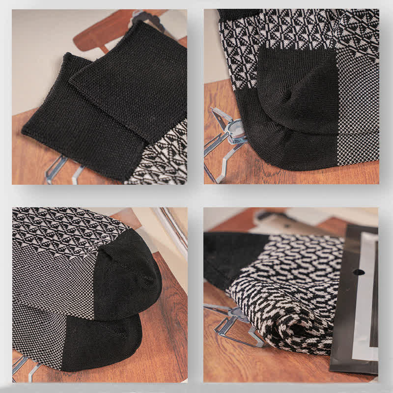 Men's Casual Black & White Mercerized Cotton Socks - image 9