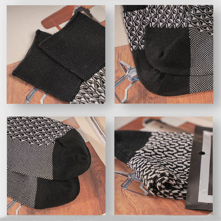 Men's Casual Black & White Mercerized Cotton Socks - image 9