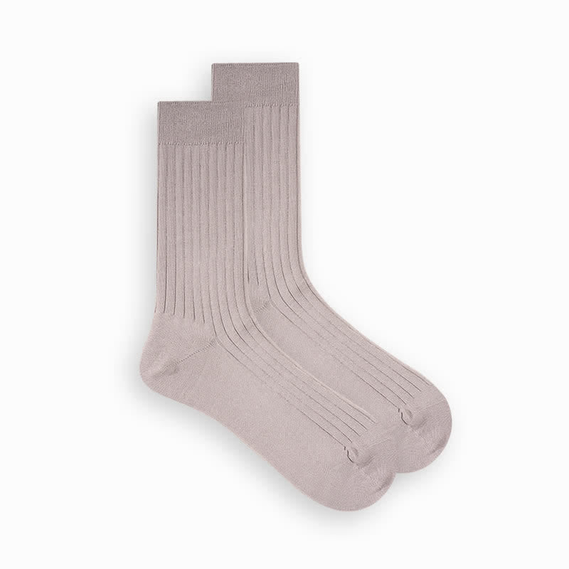 Men's Simple Solid Color Business Cotton Socks - Gray - 6 Pairs - One Size (US 6.5 - US 10) - image 19