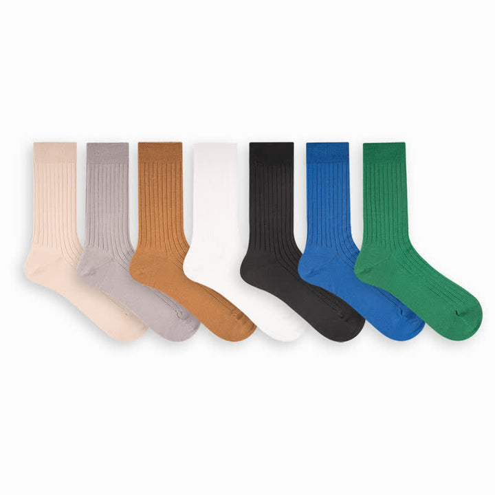 Men's Simple Solid Color Business Cotton Socks - image 1