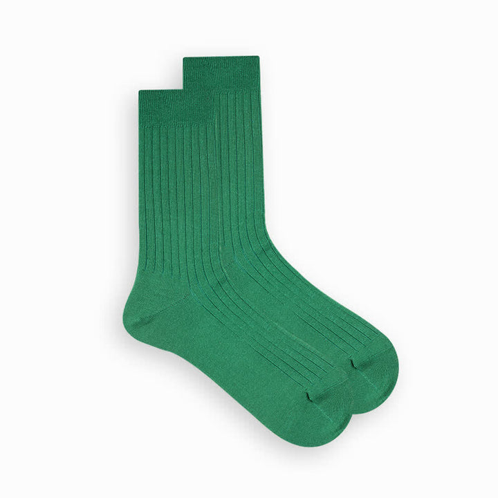 Men's Simple Solid Color Business Cotton Socks - Green - 6 Pairs - One Size (US 6.5 - US 10) - image 2