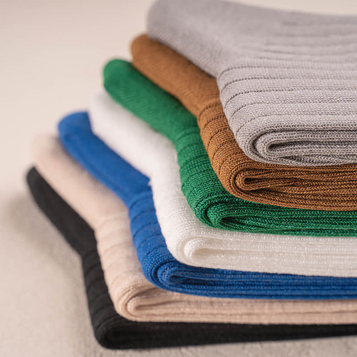 Men's Simple Solid Color Business Cotton Socks - image 8
