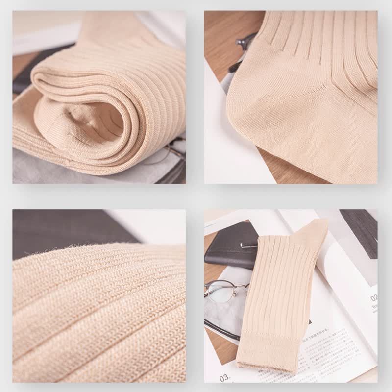 Men's Simple Solid Color Business Cotton Socks - image 11